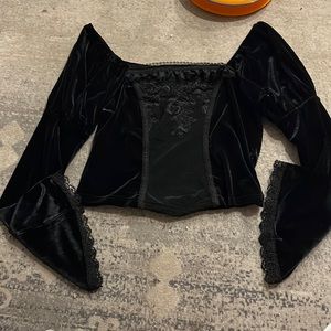Black velvet peasant top by Dolls Kill Plus Size